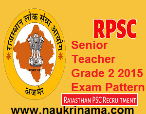 RPSC Senior Teacher Grade 2 2015 Exam Pattern