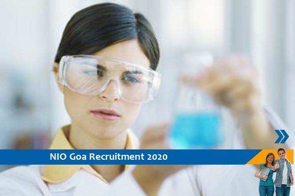NIO Goa Recruitment for the post of Project Assistant