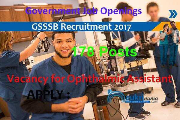 GSSSB Recruitment for 178 Ophthalmic Assistant Jobs