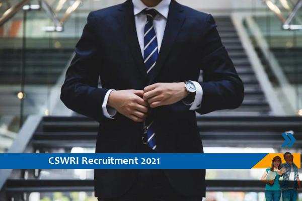 CSWRI Tonk Recruitment for Young Professionals