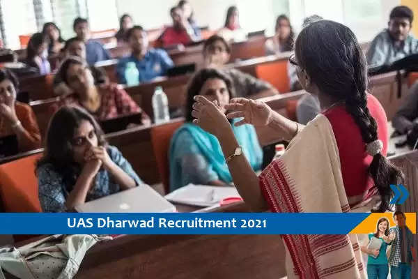 Recruitment for the posts of Assistant Professor in UAS Dharwad