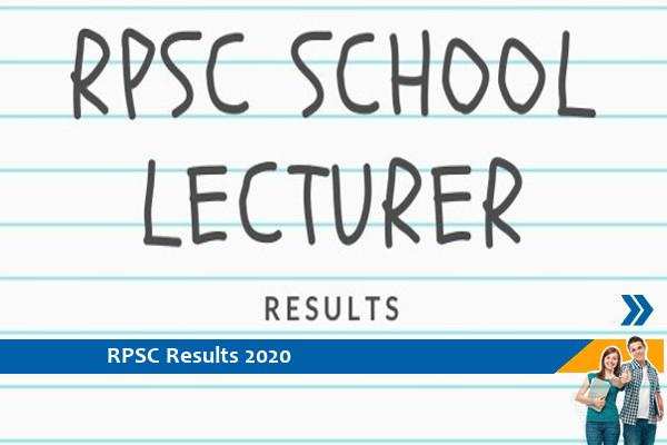 RPSC Results 2020- School Lecturer Exam 2020 Results Released, Click here for Results
