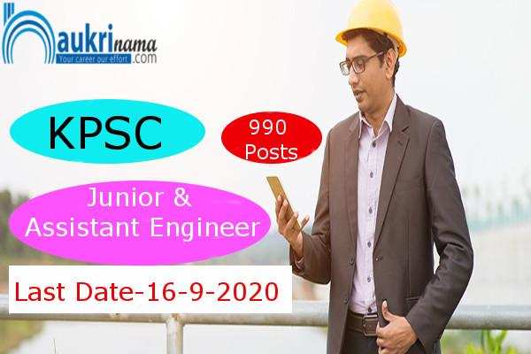 Karnataka PSC Recruitment for the post of  Junior and Assistant Engineer , Apply soon