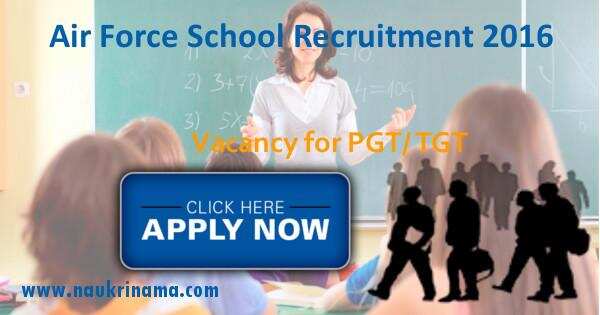 Job Alert- Teaching Jobs 2016 in Air Force School, Kanpur