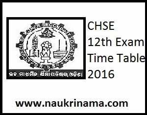 CHSE (O) 12th Exam Time Table 2016 Available here, chseodisha.nic.in