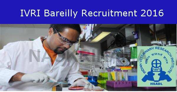 Job Alert: Research Associate/ Assistant Vacancies 2016 in IVRI, Bareilly