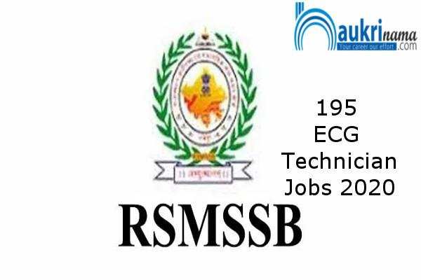 RSMSSB  Recruitment for the post of   ECG Technician    , Apply Now