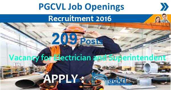 Job Alert – PGVCL vacancy for Deputy Superintendent and others 2016