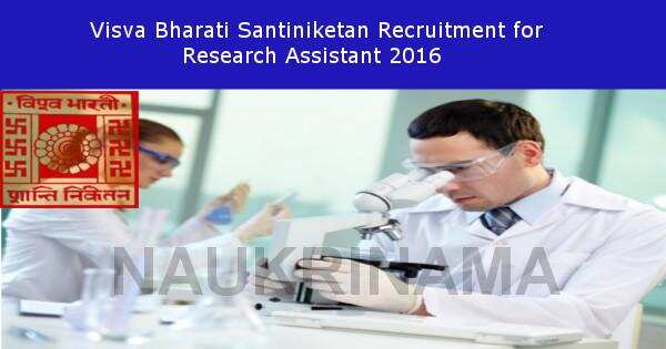 Visva Bharati Santiniketan Recruitment for Research Assistant 2016