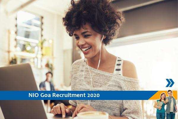 Recruitment as Project Associate, NIO Goa