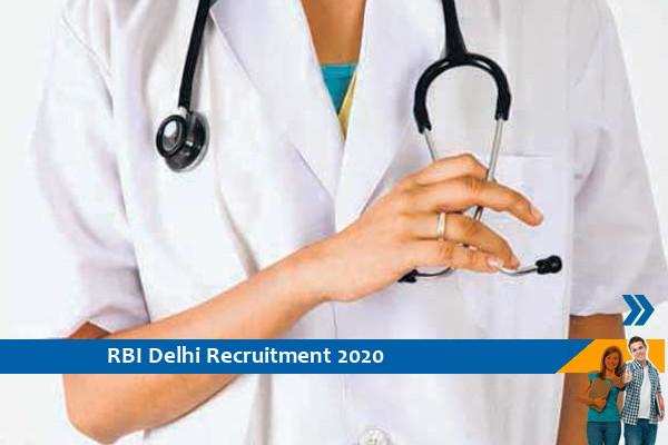 Recruitment for the post of Medical Advisor in RBI Delhi