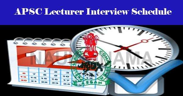 APSC Lecturer Interview Schedule