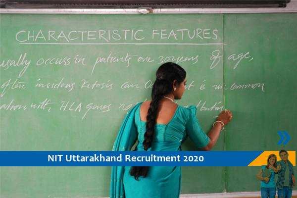 Recruitment for the post of Teaching Associate in NIT Uttarakhand