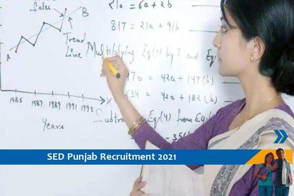 Recruitment for the post of Lecturer in School Education Dept Punjab