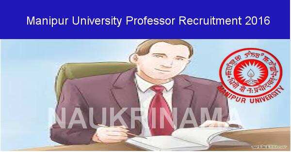 Job Alert: Professor Vacancies in Manipur University-2016