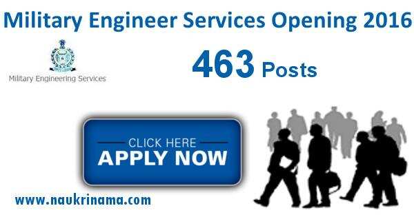 Job Alert: Driver and Various Vacancies in MES-2016 463 Posts