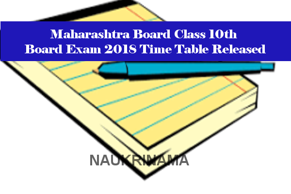 Maharashtra Board Class 10th Board Exam 2018 Time Table Released