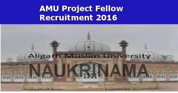 Job Alert- Project Fellow Vacancies in Aligarh Muslim University 2016