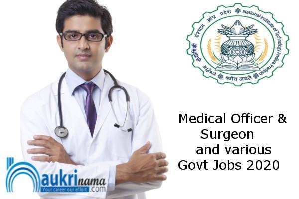 NIT AP Recruitment for the post of Medical Officer and Assistant Surgeon  , Click here to Apply