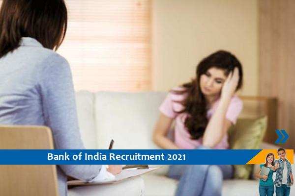 Bank of India Recruitment for the post of Counselor