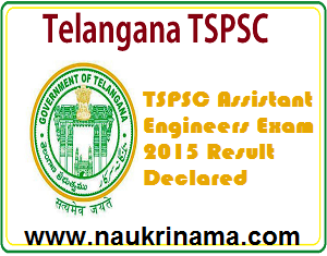 TSPSC Assistant Engineers Exam 2015 Result Declared, tspsc.gov.in