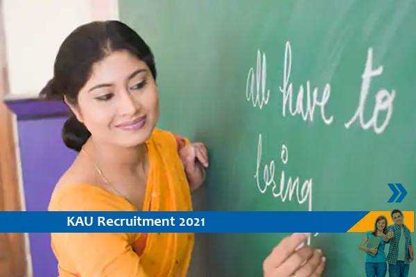 Recruitment to the post of Assistant Professor in KAU