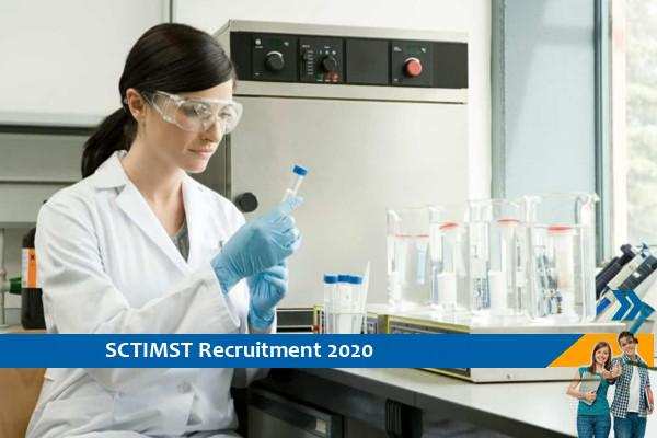 SCTIMST recruitment for the post of Project Assistant 2020