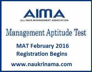 MAT February 2016 Registration Begins, aima.in
