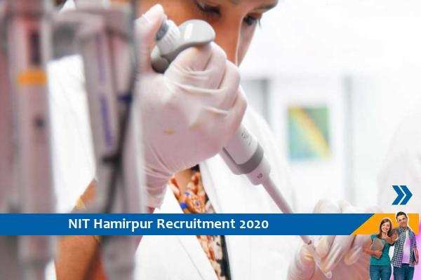 Recruitment for the post of Research Associate in NIT Hamirpur