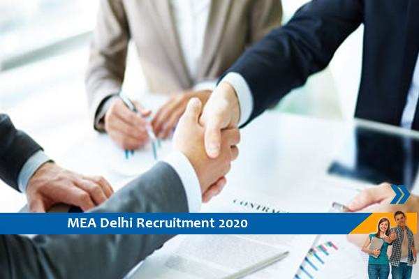 Recruitment of Consultant posts in MEA Delhi