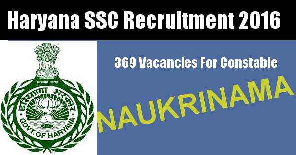 Job Alert: Constable Vacancies 2016 in HSSC