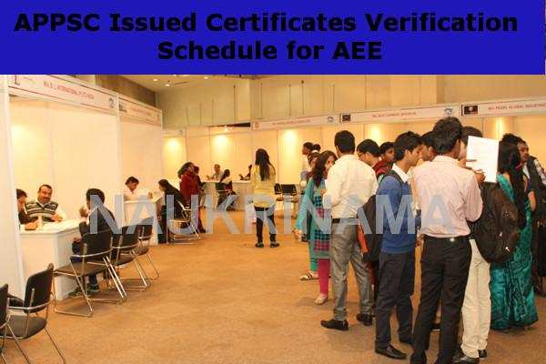 APPSC Issued Certificates Verification Schedule for AEE