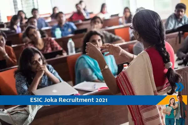 Recruitment for the post of Associate Professor in ESIC Joka
