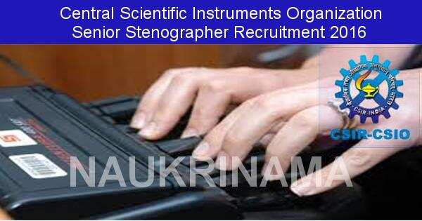 Job Alert: Security Assistant and Senior Stenographer Vacancies in CSIO-2016