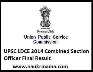 UPSC SOs/ Steno LDCE 2014 Final Result, upsc.gov.in