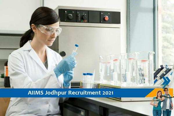 AIIMS Jodhpur Recruitment for the post of Project Technician
