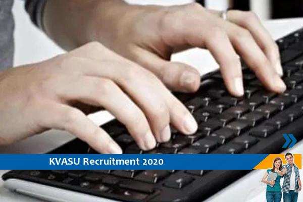 KVASU Recruitment for the post of Data Entry Assistant and Technician
