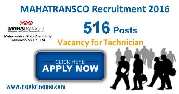 Job Alert: 516 Technician Vacancies in MAHATRANSCO-2016