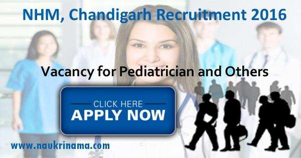 Job Alert- NHM Chandigarh Medical Recruitment 2016