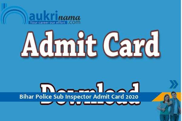 Bihar Police Admit Card 2020 – Sub Inspector Main Exam 2020 Click here to download.