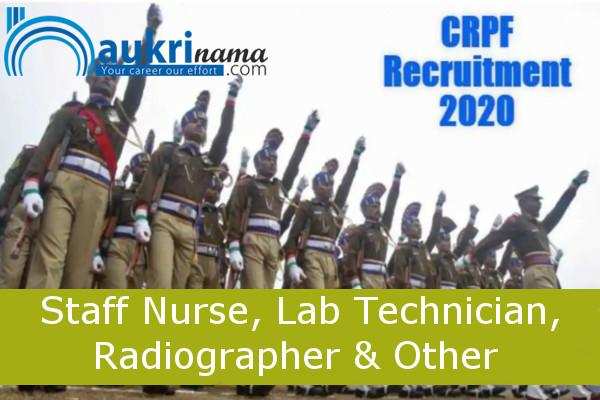 CRPF Jammu  Recruitment for the post of   Staff Nurse and Lab Technician       , Apply Now
