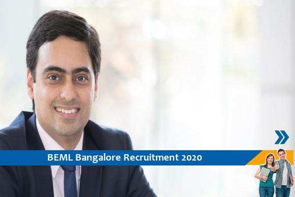 Recruitment for the post of expert in BEML Bangalore