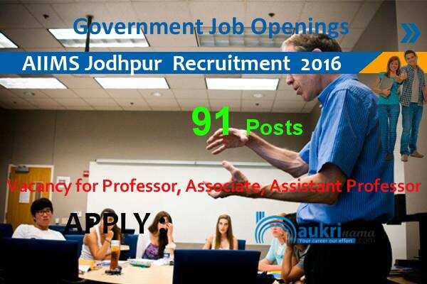Assistant and Additional Professor Jobs in AIIMS Jodhpur