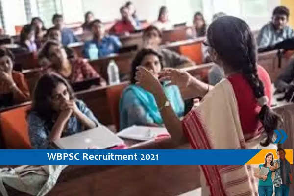 Recruitment to the post of Assistant Professor in WBPSC