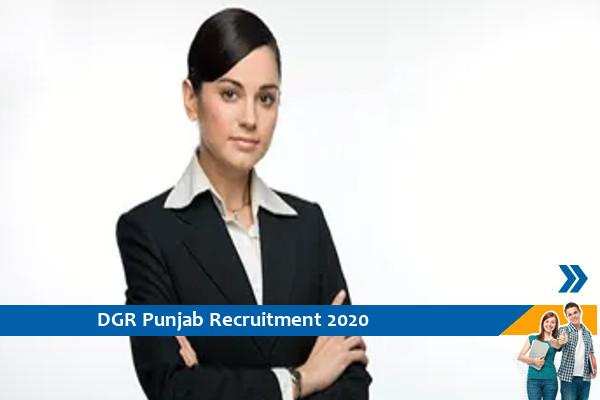 Recruitment in the positions of Technical Assistant and Senior System Manager at DGR Punjab