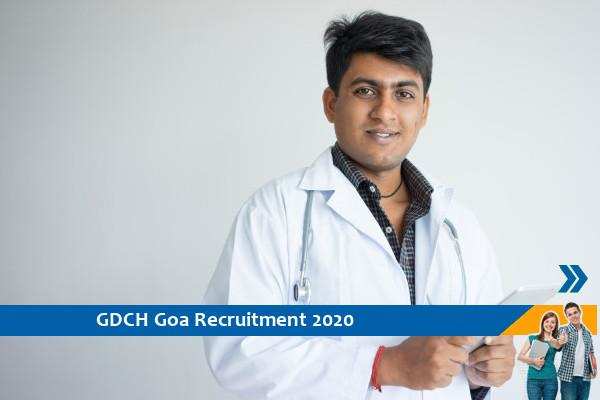 Recruitment for the post of Senior Resident in GDCH Goa