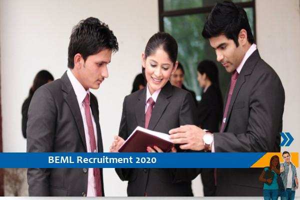 Recruitment for the post of Management Trainee at BEML Bangalore