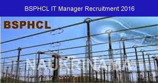 Job Alert: Manager Vacancies in BSPHCL-2016
