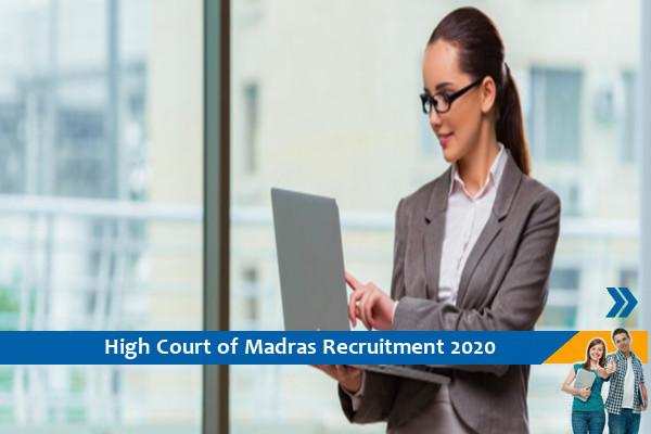 Recruitment of Personal Assistant in High Court of Madras