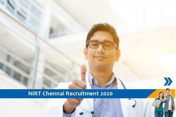 Recruitment to the post of Junior Medical Officer in NIRT Chennai
